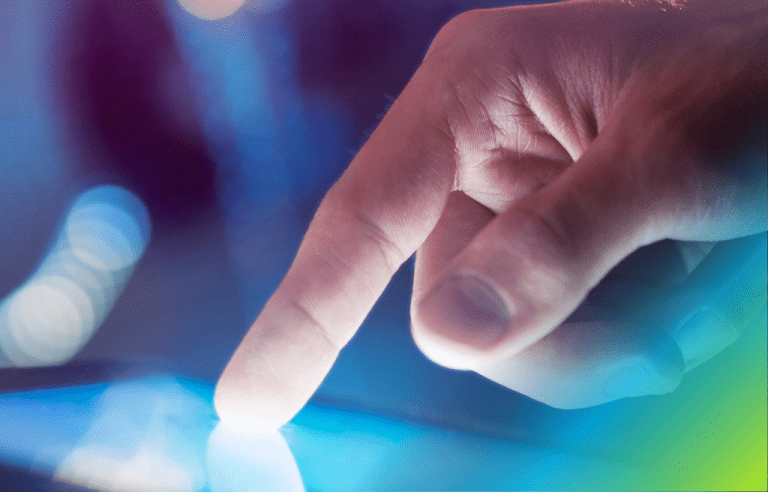 close up of finger tapping on a screen